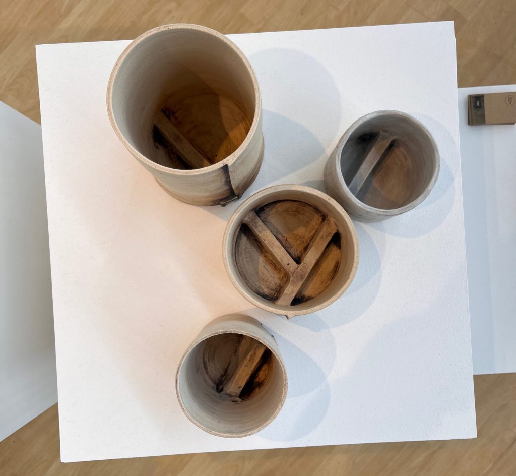 A shot of snickelway pots from above