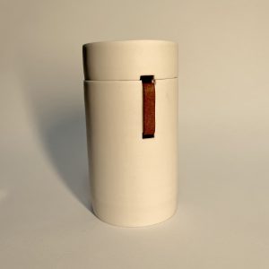 Leather vessel with lid #0109